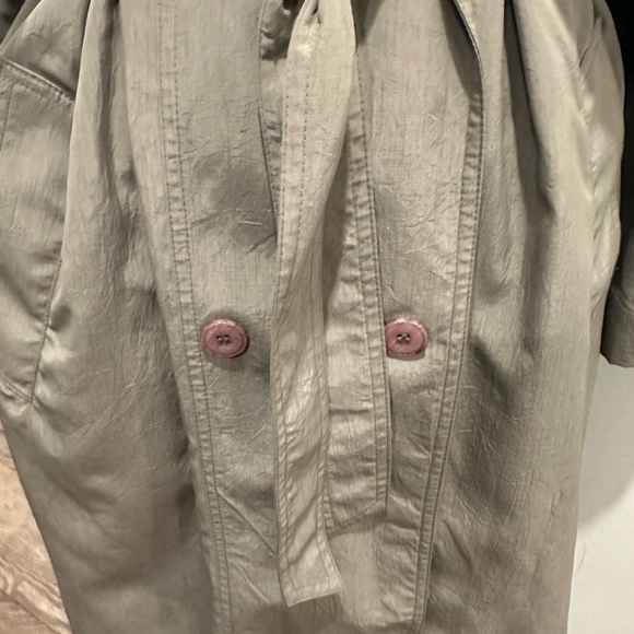 Vintage Junior Gallery trench-coat sage green maxi length SZ 13/14 EUC - Picture 2 of 12